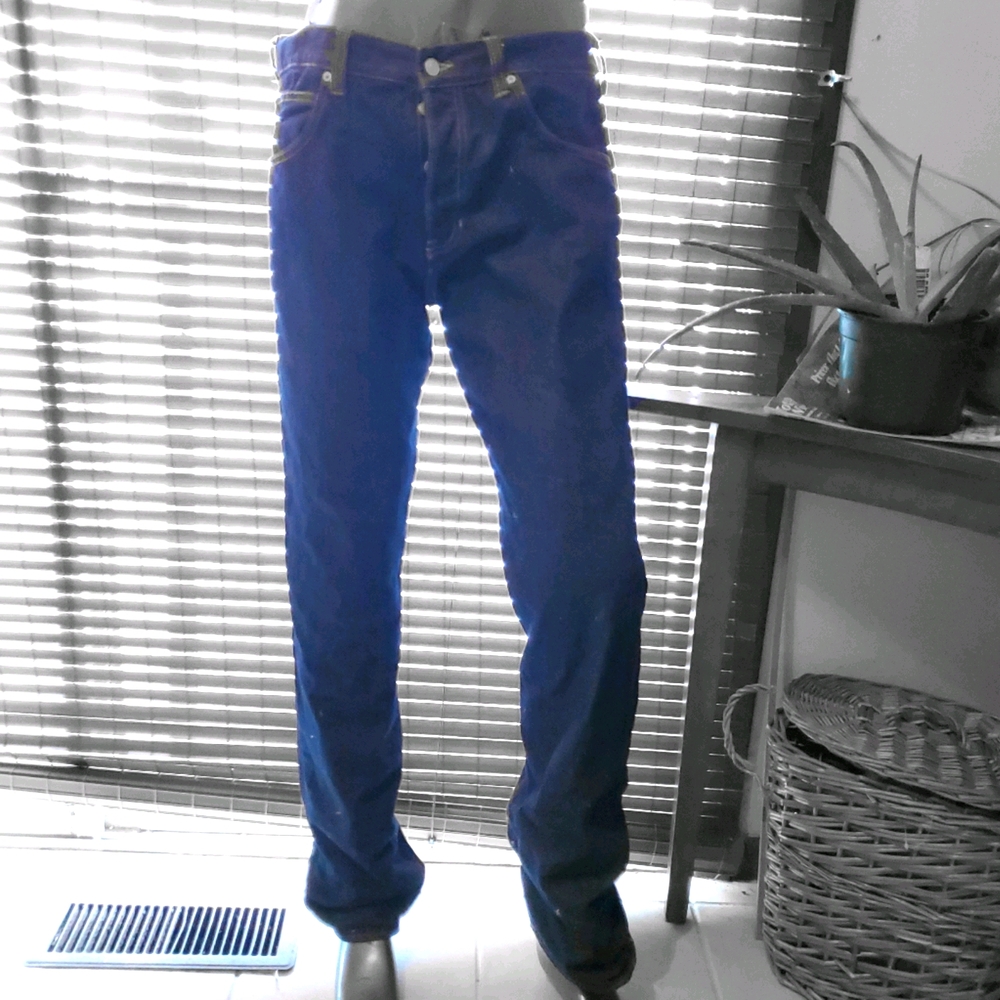 & Original blue button-up straight leg jeans 36X34